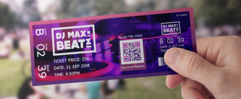 QR-code on a concert ticket