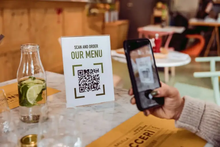 QR-code on a restaurant menu